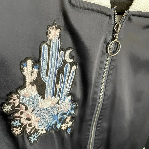 Juicy Couture Satin Cactus Bomber Jacket Y2K Size XS - Picture 2 of 8